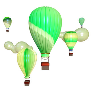热气球气球海报模板_五四年彩色热气球电商设计气球