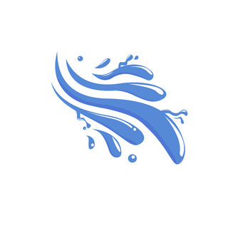 瀑布水流海报模板_水流水滴元素之卡通蓝色流体