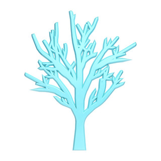 c4d树木海报模板_C4D青色立体树木