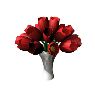 美丽的红色花束花瓶