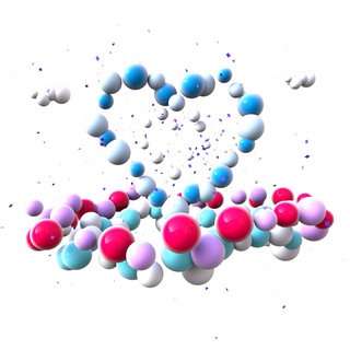 C4D爱心气球花环装饰