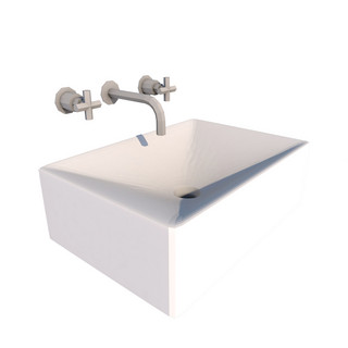 水利设施海报模板_3D卫生间设施洗手池