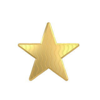 波纹纹理金属五角星