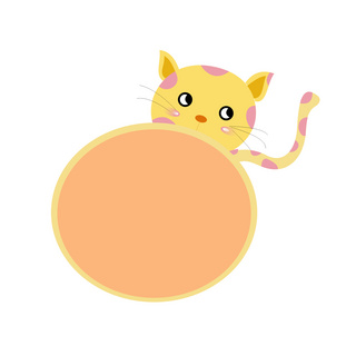 元素边框元素海报模板_原创边框元素之卡通可爱猫咪边框