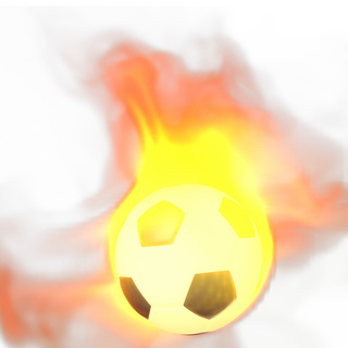 一个燃烧的火焰足球