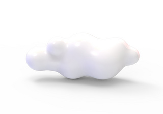 白色气泡海报模板_C4D晴天云朵白云立体