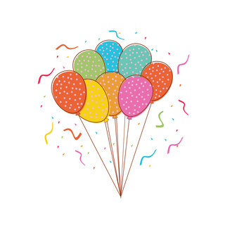 漂浮元素之卡通可爱派对气球