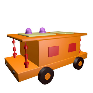 三维效果海报模板_卡通车三维立体玩具车