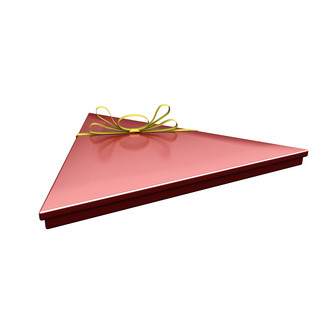 三角形状海报模板_红色三角小礼品盒