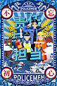 责任与担当警察蓝色调国潮邮票风格海报
