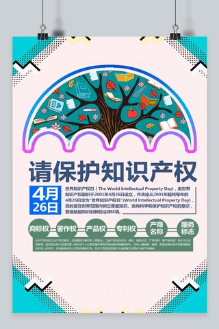 千库原创知识产权日宣传简约海报