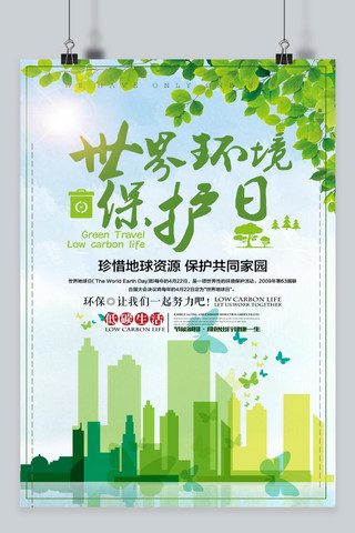 千库原创65国际环境日绿色城市海报