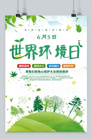 千库原创65国际环境日绿色地球海报