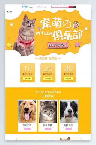 电商活动页面海报模板_淘宝宠物用品首页电商设计