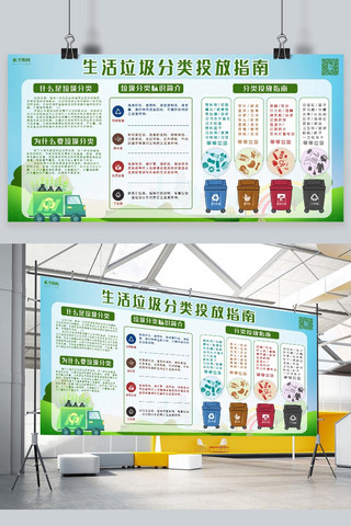 环保分类垃圾海报模板_垃圾分类知识讲文明环保展板