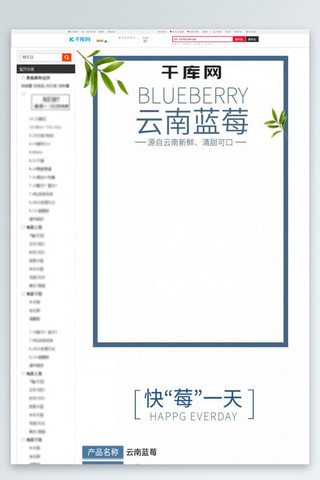 蓝莓海报模板_简约清新云南蓝莓电商详情图