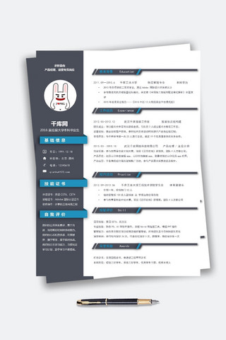 会计经济学海报模板_简单简约简洁求职简历模板