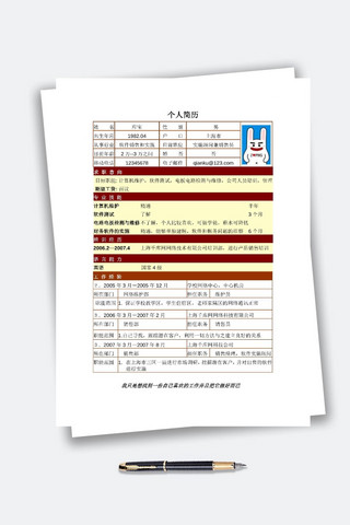 软件销售工程师程序员简历模板