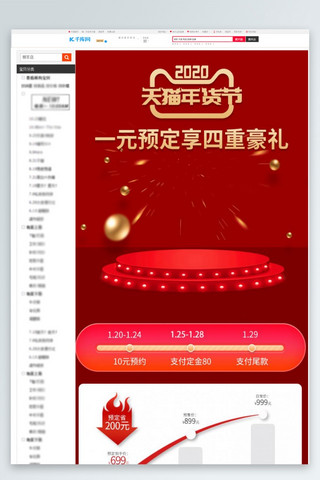 春节海报模板_年货节 金币红色中国风电商关联页详情页
