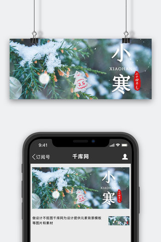 小寒树绿色清新公众号首图