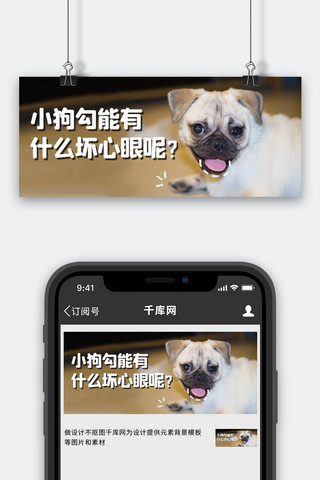 小狗勾能有什么坏心眼呢狗狗棕色搞笑公众号首图