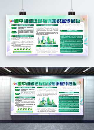 voc气体海报模板_碳中和碳达峰绿色简约展板