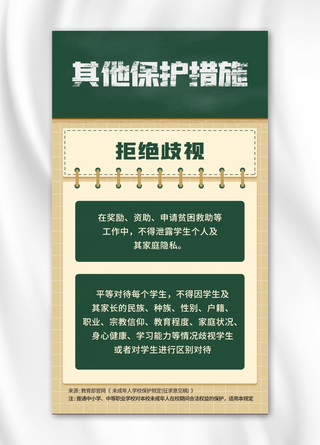 歧视黑人海报模板_校园欺凌保护措施拒绝歧视绿色简约手机海报