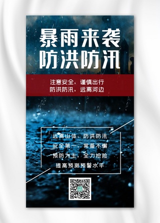 下大雨暴雨海报模板_暴雨来袭防洪防汛城市暴雨黑色简约手机海报自然灾害