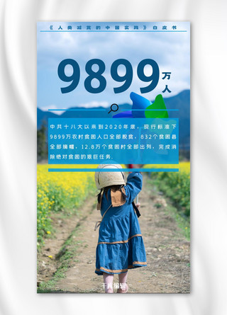 中国脱贫成果数字新闻摄影图大字海报