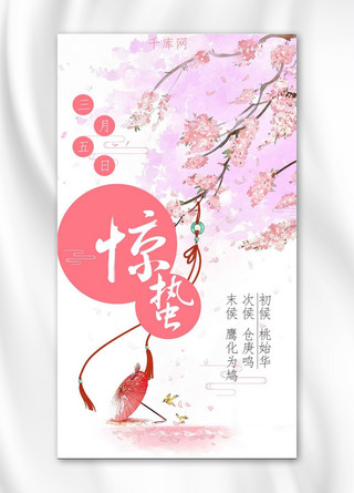 春姑娘的花篮海报模板_惊蛰古风手机海报