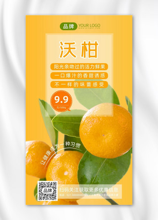 水果促销图海报模板_沃柑柑橘橘子新鲜水果摄影图海报