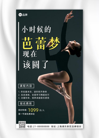 芭蕾舞蹈培训招生摄影图海报