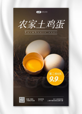 窝里农家土鸡蛋活动特价摄影图海报