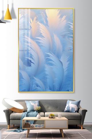 抽象艺术画海报模板_抽象艺术画颜料蓝色油画装饰画