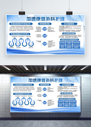 医院医疗横幅海报模板_医疗外壳护理蓝色简约宣传展板背景