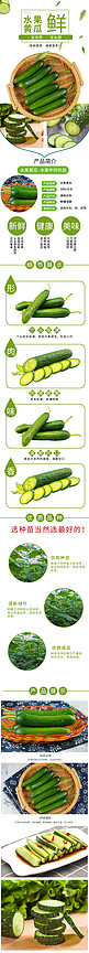 蔬菜新鲜美味黄瓜绿色清新风电商详情页