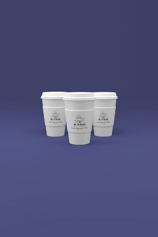 纸杯logo展示海报模板_咖啡杯展示白色时尚大气样机