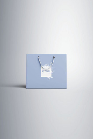 包装智能贴图海报模板_手提袋展示蓝色个性样机