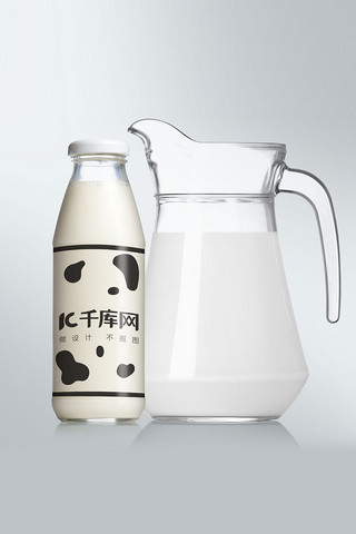 饮料包装海报模板_酸奶包装白色大气简洁样机