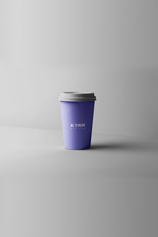 咖啡杯包装展示蓝色个性简洁样机