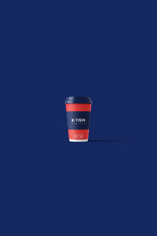 咖啡杯包装展示蓝色个性大气样机