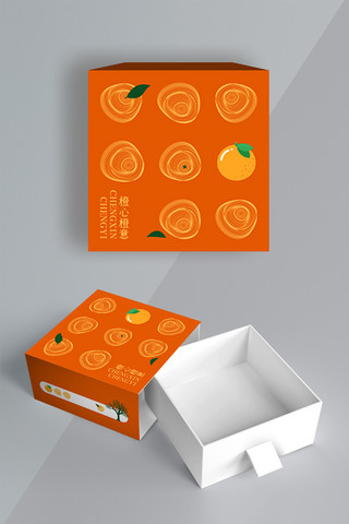 端午海报模板_端午节橙子橙简约包装