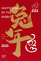 兔年兔红色简约 大气海报