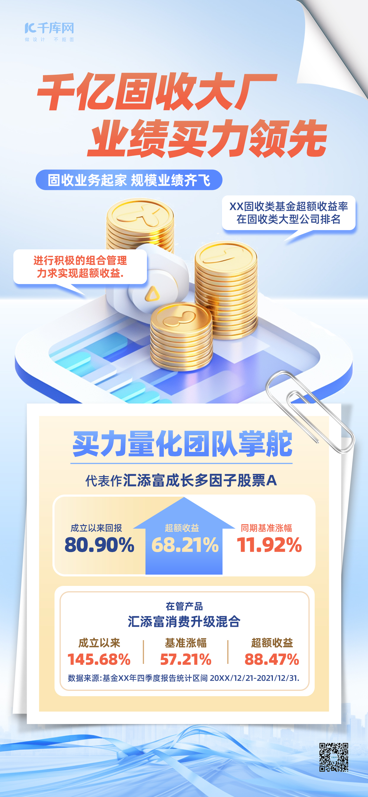 金融理财金融蓝色商务大气手机广告宣传海报图片