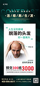 植发广告秃头男人绿色简约海报海报背景图