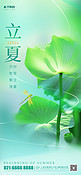 立夏荷叶蜻蜓绿色薄荷曼波海报海报设计