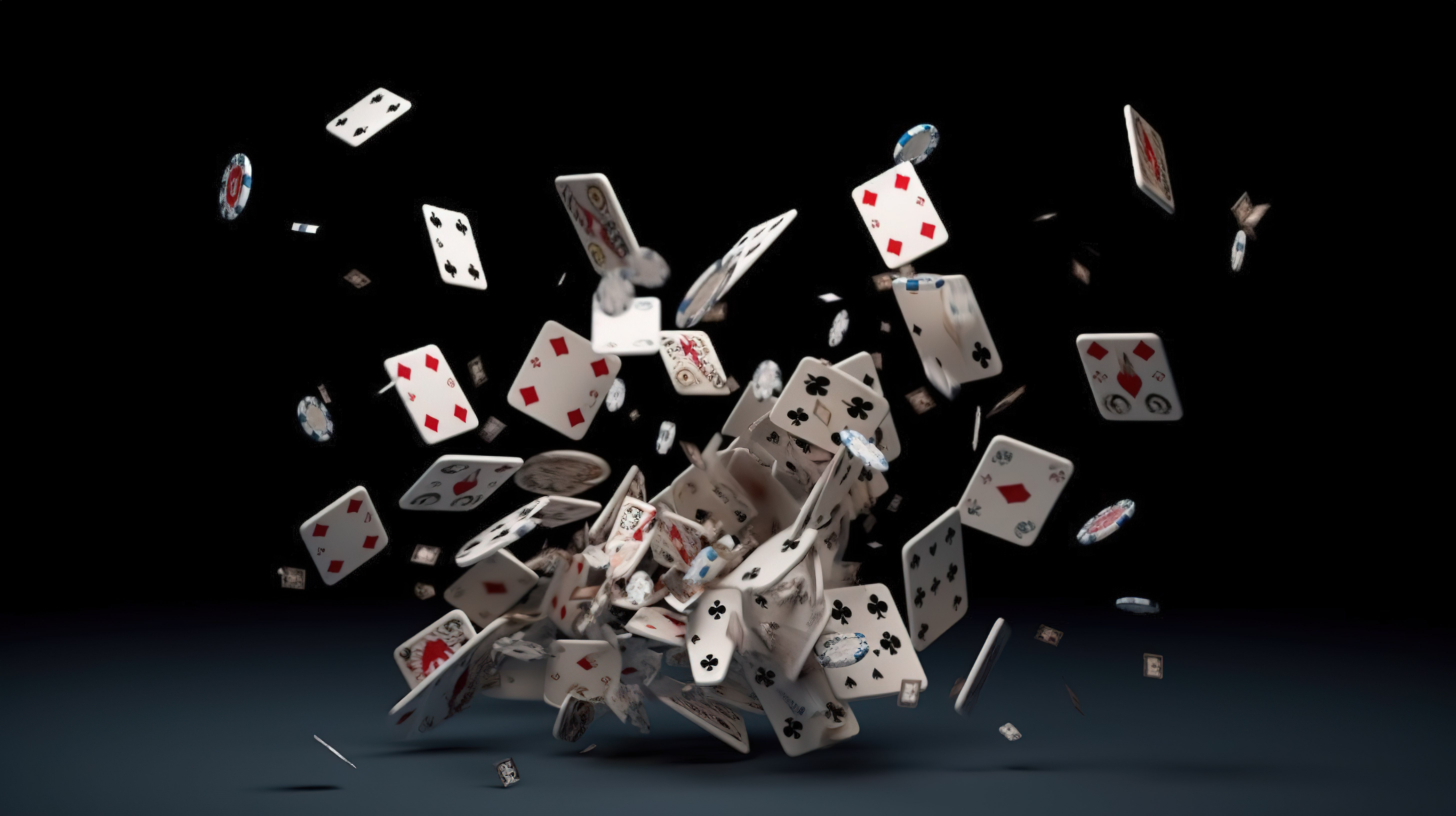 3d 中的扑克牌呈现层叠向下图片