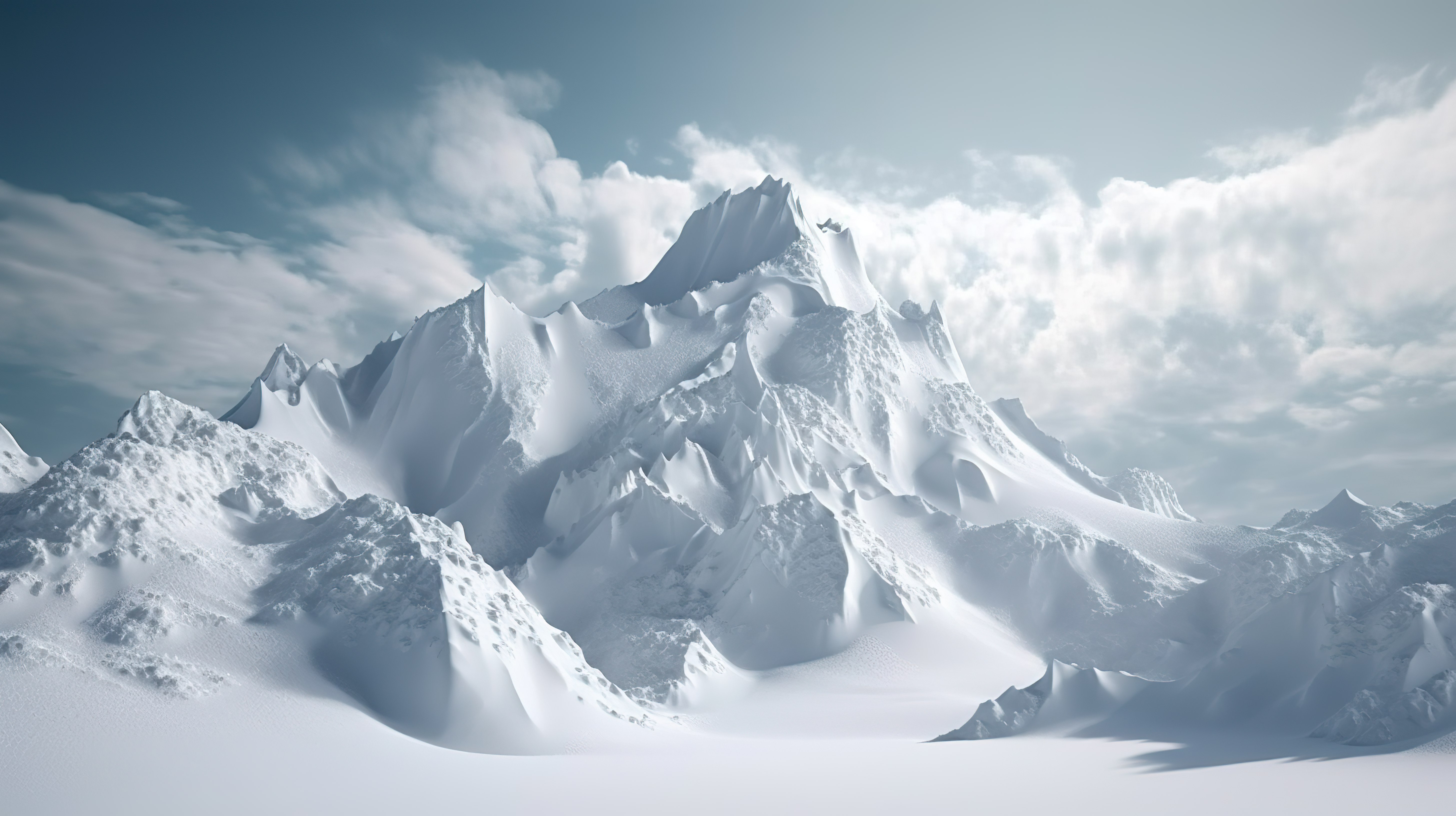 白雪皑皑的雪山雪漂移 3d 渲染图片