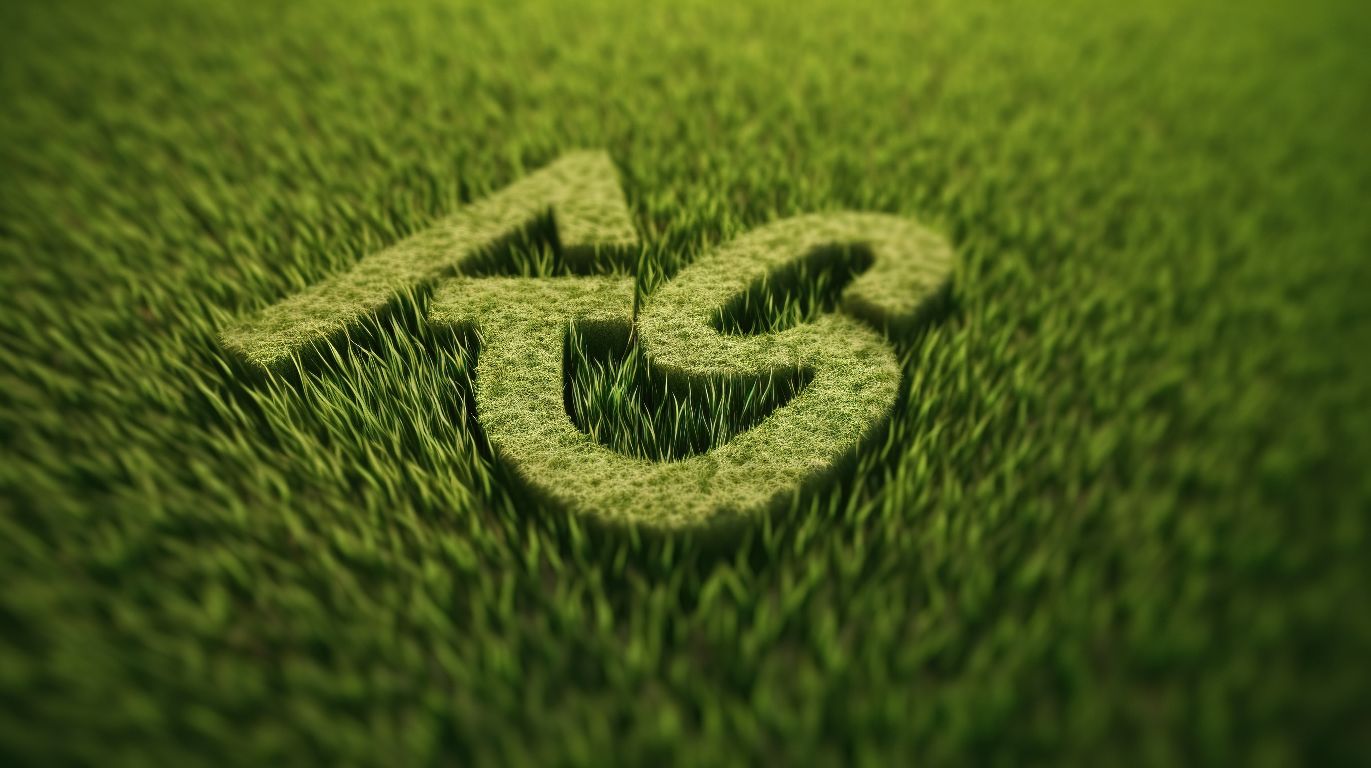 绿草在 3D 渲染中形成“意识”一词，促进拯救地球倡议图片