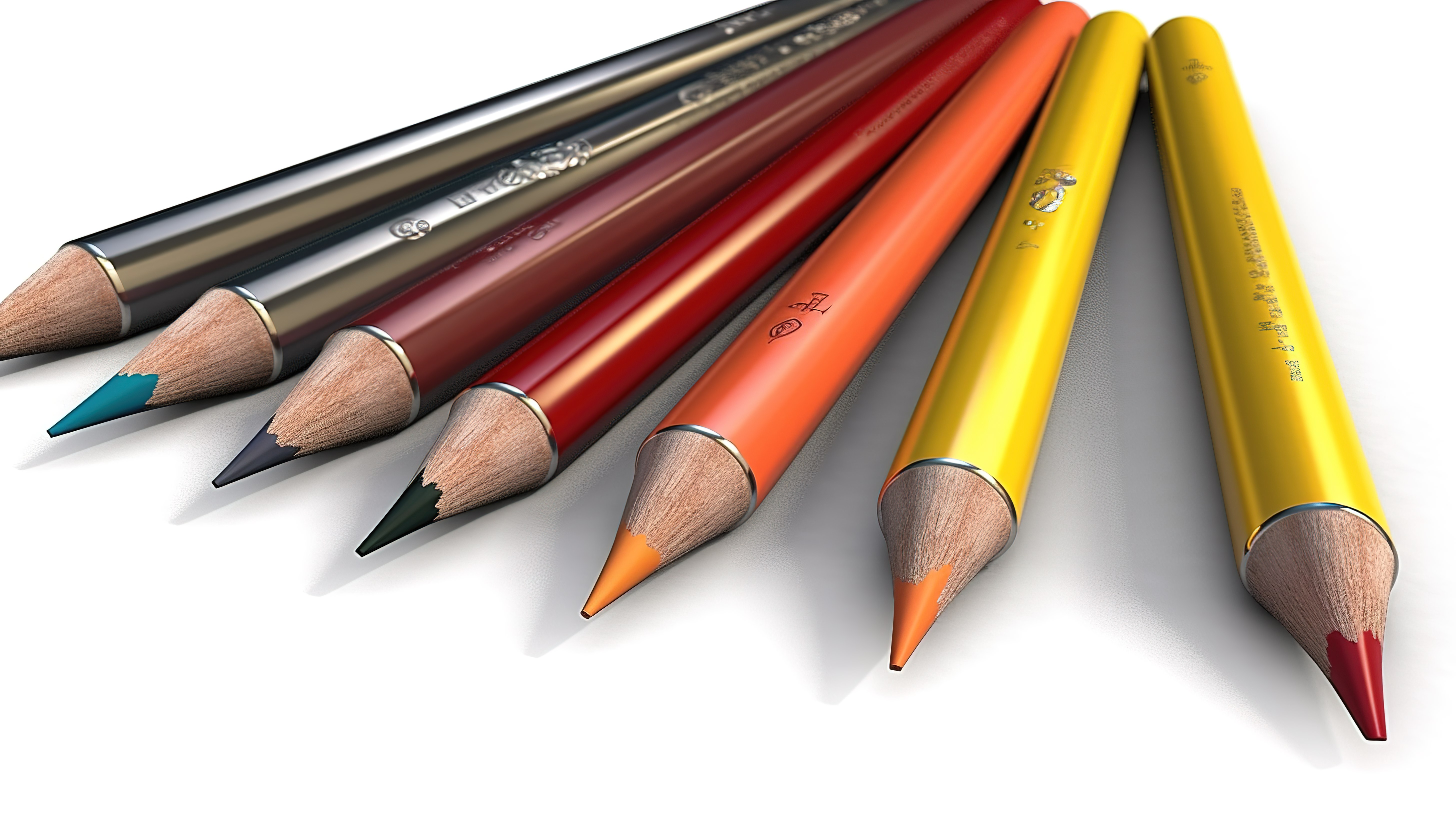 弯曲铅笔笔工具的 jpeg 3d 渲染中包含剪切路径，可轻松合成图片